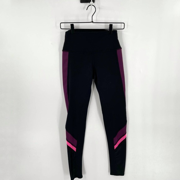 Alo Yoga Black Juneberry Pink High Rise Mesh Full Length Elevate Leggings Size S - Picture 2 of 10